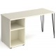 Tikal Straight Desk with Hairpin Leg and Support Pedestal